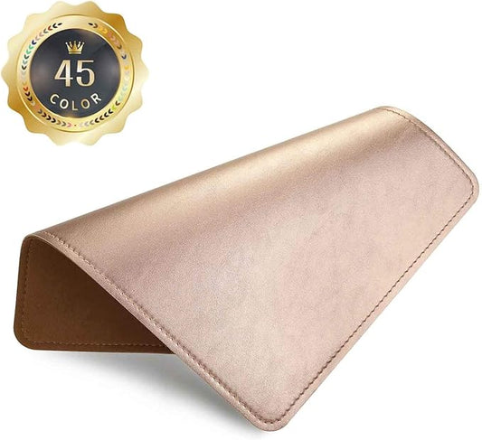 PU Leather Mouse Pad With Stitched Edge, Micro-Fiber Base, Non-Slip Waterproof for Computers, Laptop, 8x11 Inch (Champagne Gold)