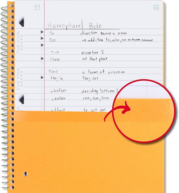 Five Star Spiral Notebook + Study App, 3 Subject, Wide Ruled Paper, 8" x 10-1/2", 150 Sheets, Fights Ink Bleed, Water Resistant Cover, Harvest Yellow (73463) (Pack of 2)