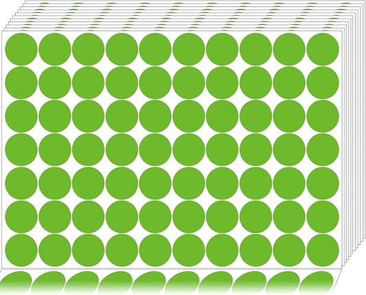 1400 PCS Green Dot Stickers Round Coding Labels Circle Polka Dots for Office, Classroom, Papers Etc