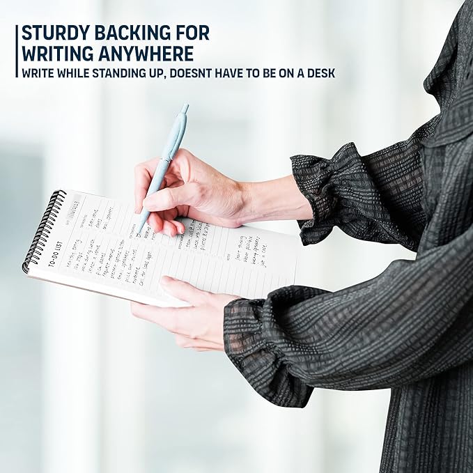 To Do List Notepad 3 Pack: Has Multiple Functional Sections - 6.5 x 9.8" 60 Sheets - Spiral Daily Planner Notebook - Task Checklist Organizer Agenda Pad for Work, Note and Todo Organization