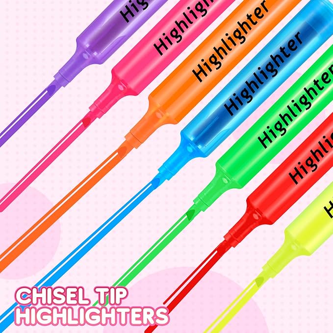Qilery 72 Pack Highlighters Bulk, Tank Style Chisel Tip Highlighters Markers Pack Quick Drying for Adult Coloring, Home Office Supplies (Red)