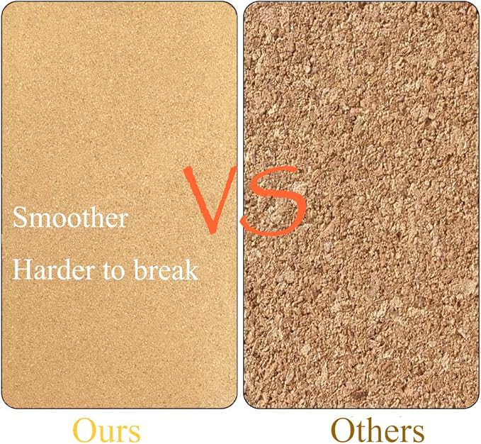 Cork Square Board for Walls, 4 Packs 12"x12" 1/4" Thick Cork Bulletin Board Self Adhesive Cork Board Tiles with 50 Pushpins for Home Office Kitchen School (4, 12 * 12 inch)