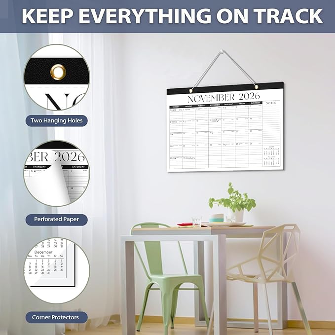Desk Calendar 2025-2026, Runs Until December 2026 - Large Size 17" x 12" Desktop/Wall Monthly Calendar with To Do List, Personal Desk Calendar Planner for Home, School, Office (Pack of 2)
