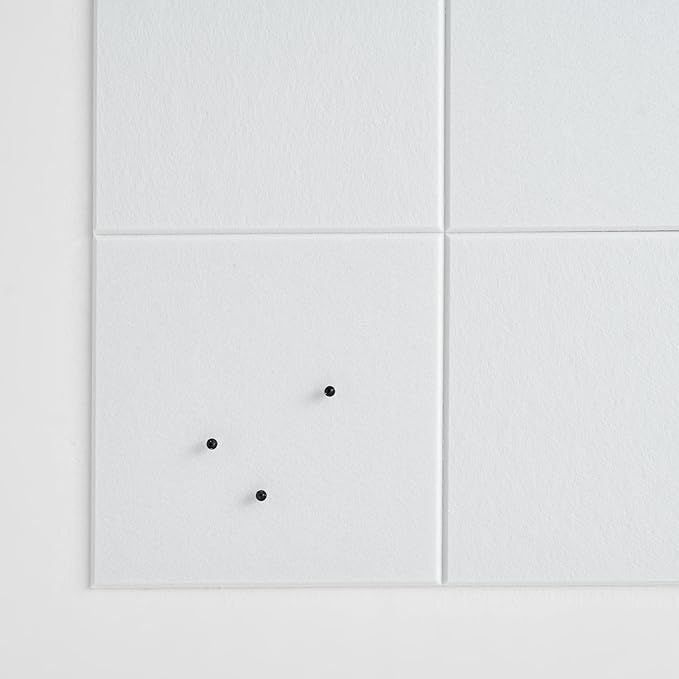 Large Bulletin Board 48x36- Office Wall Organizer to Replace Your Old Cork Boards for Walls for Office Decor -12-Pack Felt Wall Tiles for Home Office Decor, Classroom Decor (Milky White)