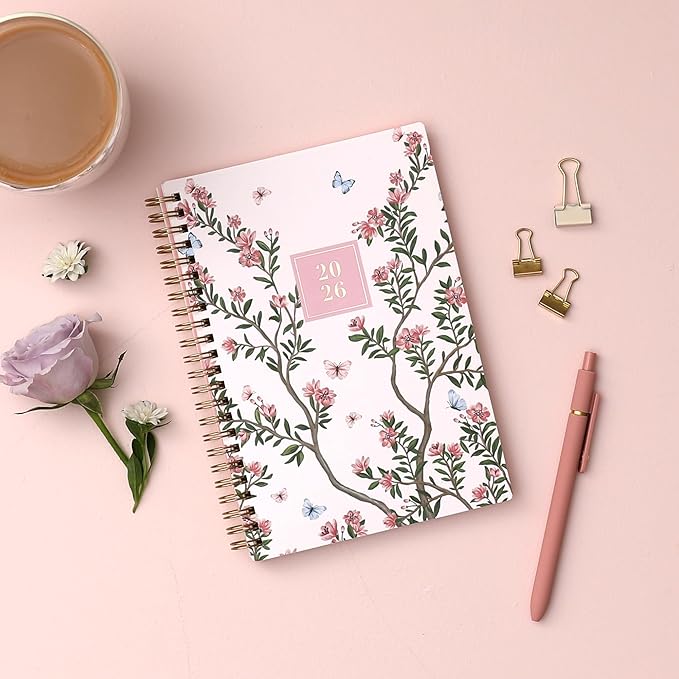 Blue Sky Rachel Parcell 2026 Weekly and Monthly Planner Calendar, January 2026 - December 2026, 5" x 8", Clear Pocket Cover, Durable Twin Wire Binding, Laminated Tabs, Pocket, Stickers, Cherie