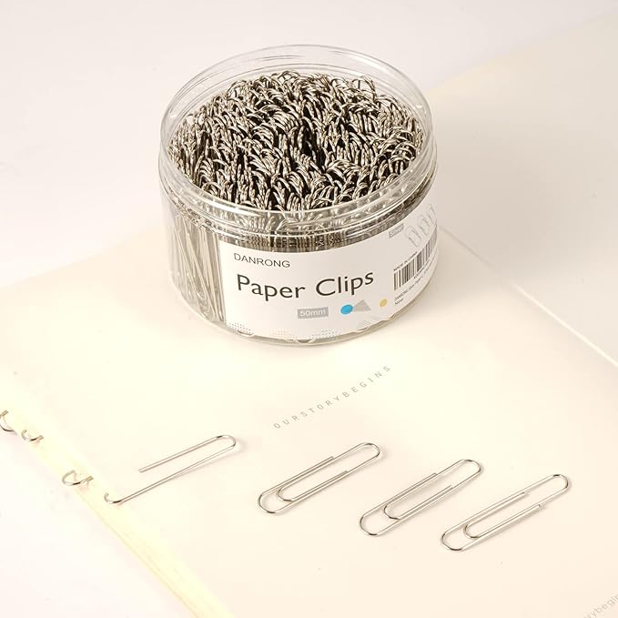 Silver Jumbo Paper Clips, 270pcs 2 Inch (50 mm) Paper Clip, Large Paperclips Great for Office School and Personal Use(2 in, Silver)