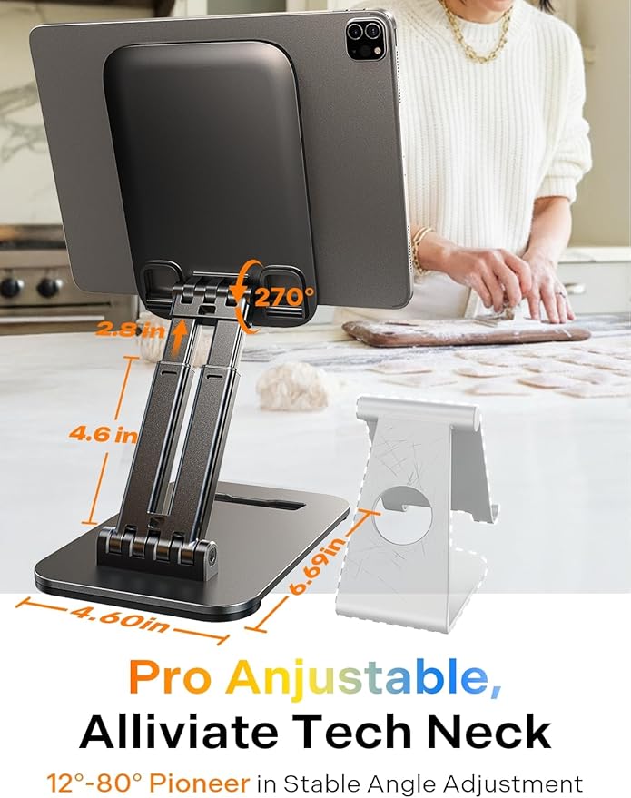 LISEN for iPad Stand Tablet Holder for Desk, Cool Home Office Desk Accessories for Men Women Kids Tablet Gifts, Office Home Essentials Gadgets Portable Monitor Stand for iPad a16 Accessories Switch