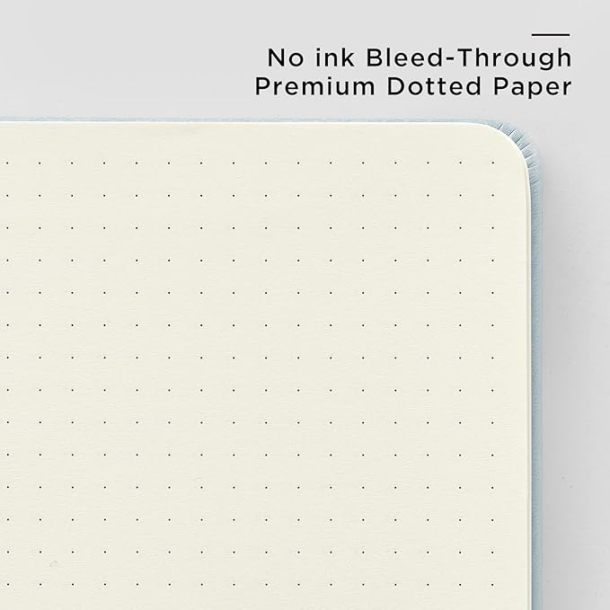 &And Per Se Dotted Journal Notebook, A5 Hardcover Leather Bullet Dotted Journal, 160 Pages 100 gsm Thick Dotted Paper, Valentine's Day Gift Journals for Her (Light lavender)