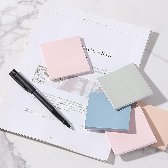 Mr. Pen- Sticky Notes, 3"x3", 12 Pads, Vintage Colors, Self-Stick Pads, Aesthetic, Colorful, Bulk (Pack of 2)