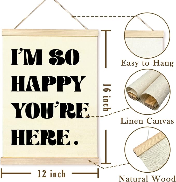 TAEDIN Boho Classroom Wall Art Poster Hanger Frame - White Nursery Wall Art with Wood Frames, Inspirational Wall Hanging Decor for Baby Kids Room School Home Bedroom, 12x16 Inches