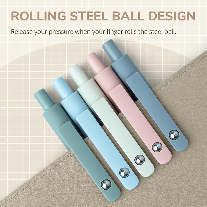 Gel Pens, 5 Pcs 0.5mm Fine Point Smooth Writing Japanese Cute High-End Series Black Ink Pens for Journaling Note Taking, School Office Supplies for Women Men (5 Pcs Morandi)