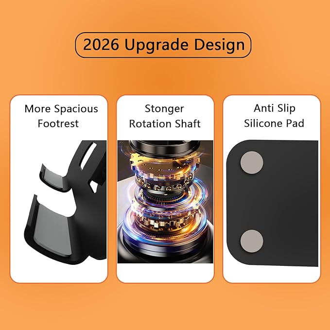 Metal Tablet Stand, Adjustable 360° Rotation Tablet Holder Compatible with 4-16" Tablet Such as iPad Pro Air, iPad mini, Tab S10 Ultra, Black