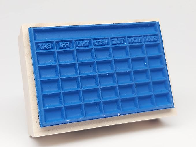 Stamps by Impression Journal, Habit Tracker, Calendar Rubber Stamp 1.5" x 2.25" 5 Row ST 0999