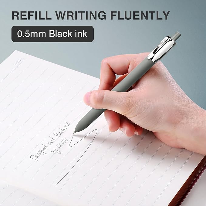 Ddaowanx Gel Pens,5Pcs Fine Point Smooth Writing Pens,0.5mm Quick Dry Black Ink for Journaling,Writing,Note Taking,Office&School Supplies,Aesthetic Desk Accessories for Women