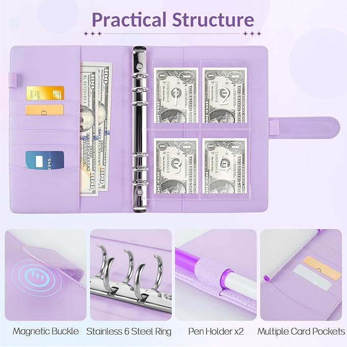 2PCS 100 Envelopes Money Saving Challenge, Savings Challenges Book with Envelopes, Flexible $5050, $2600, $300, Binder with 100 Pocket Pre-Number & Reusable Laminated Tracker