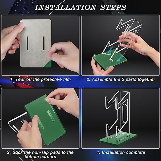 FYY Game Controller Holder 2 Tiers - Universal Dual Controller Stand Headphone Holder, Acrylic Green Controller Display Stand Compatible with Nintendo Switch Xbox PS5 PS4, Desk Mounts for Controller