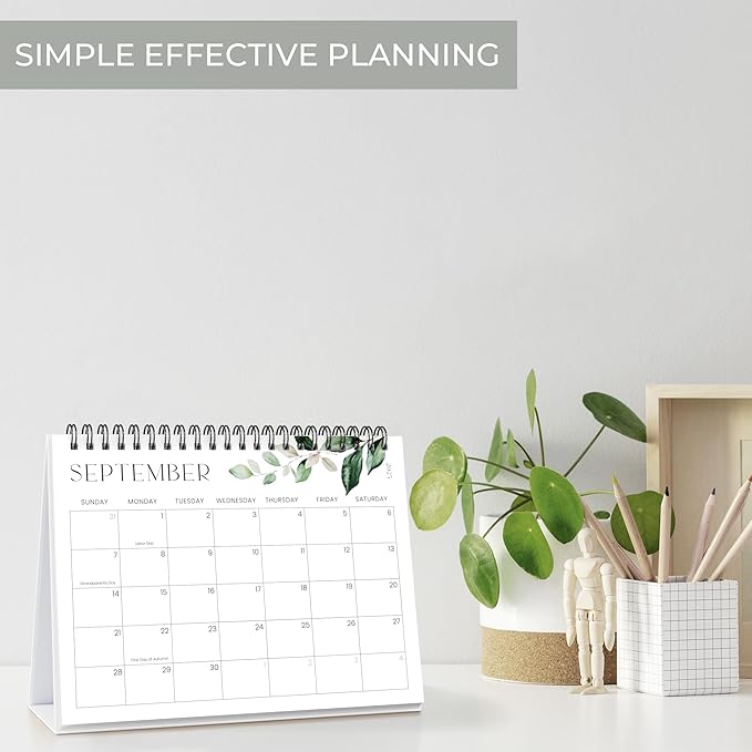 Aesthetic Desk Calendar 2026 - Runs until December 2026 - Beautiful Small Flip Desktop Calendar for Easy Organizing