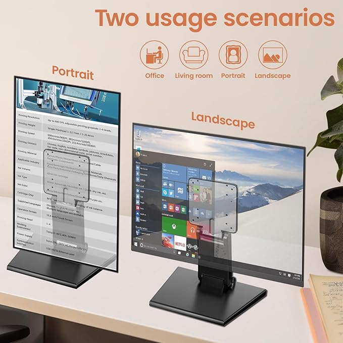 Jakeko Lay Flat Low Profile Monitor Stand - For 14-24" Screens Ergonomic Adjustable Desktop Mount With 100x100mm Compatibility