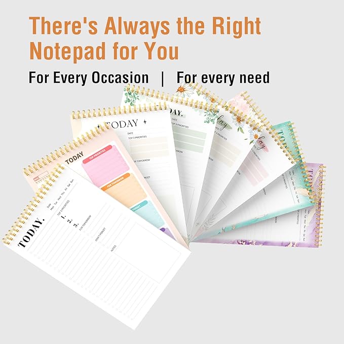 Forvencer To Do List Notepad (6.5 x9.8), To Do List Notebook for Work, Undated Daily Planner Organizer for Tasks Checklist & Goal Planning, To Do List Perfect for Office, School, Cute