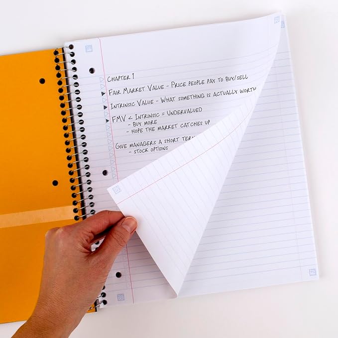 Five Star Spiral Notebook Plus Study App, 1 Subject, College Ruled Paper, 100 Sheets, 8-1/2" x 11", Fire Red (72053)