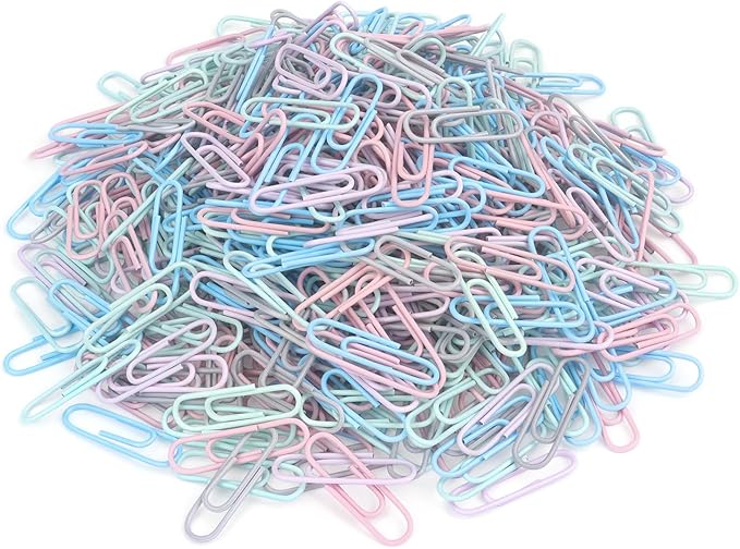 Tamaki 500 PCS Paper Clips, Medium Size Colored Papers Clips, Colored Clip for Paper Work Office School and Personal Use