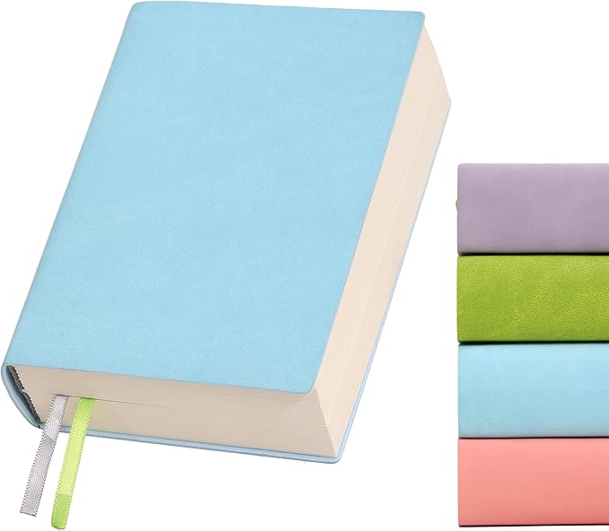 Thick Blank Journal Notebook 720 Pages 3.9 × 5.5 No Lines Soft Leather Pocket Blank Notebook for Women Drawing Book Memo Writing Sketch Diary Notebook (Blue Blank Notebook)