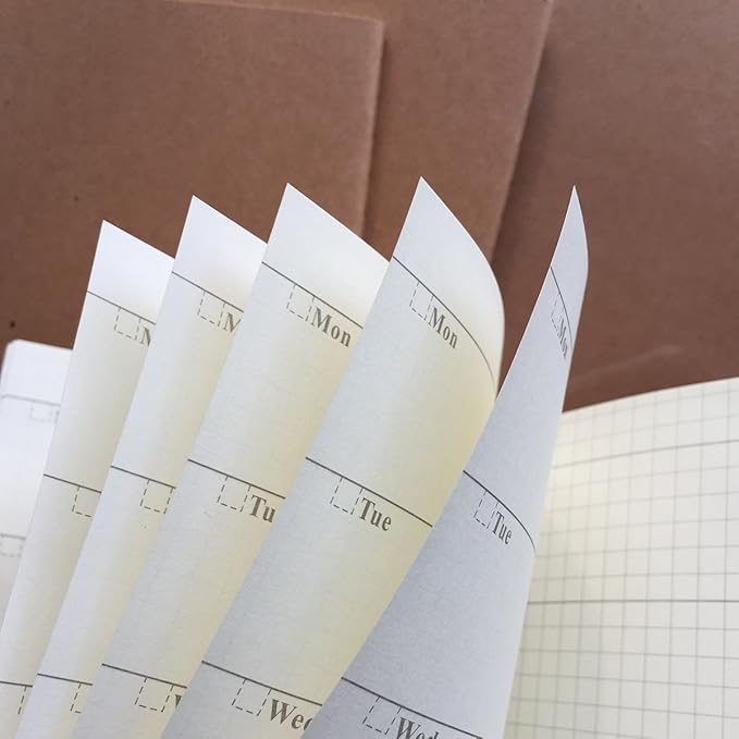 newestor Travelers Notebook Inserts - Weekly Refills for Standard Size Travelers Notebook, Set of 3, Total 192 Pages, 8.25 x 4.25 Inches
