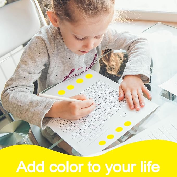 1400 PCS Yellow Dot Stickers Round Coding Labels Circle Dots Labels Stickers Polka Circle Dot Stickers Label Sticker for Office,Classroom,Papers Etc