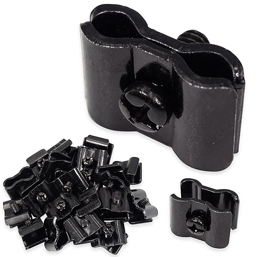 Gridwall Joining Clips Connectors for Wire Grid Panels and Grid Wall - 20 Pack (Black)