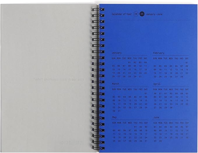 Blank Spiral Notebook 5.51 x 8.27 in (A5), 160 Pages Blank Paper, Wirebound Sketchbook for Drawing, Notes & Creative Ideas, Calendar Card Included (2025) (Iris)