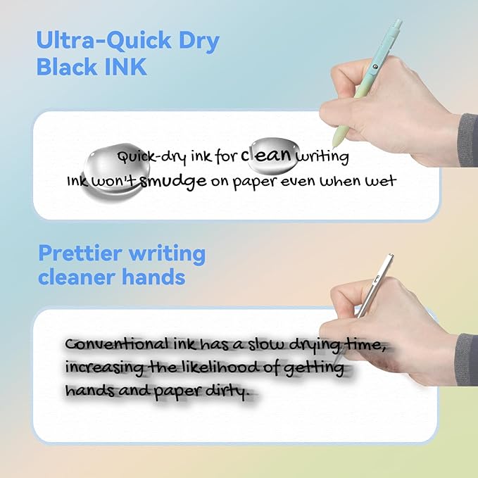 Gel Pens, 5Pcs 0.7mm Fine Point Black Ink Pens With Smooth Writing,Office Desk Accessories,Quick Dry Pens For Journaling,Ballpoint Writing Supplies, Gift for Women Men (Gradient)