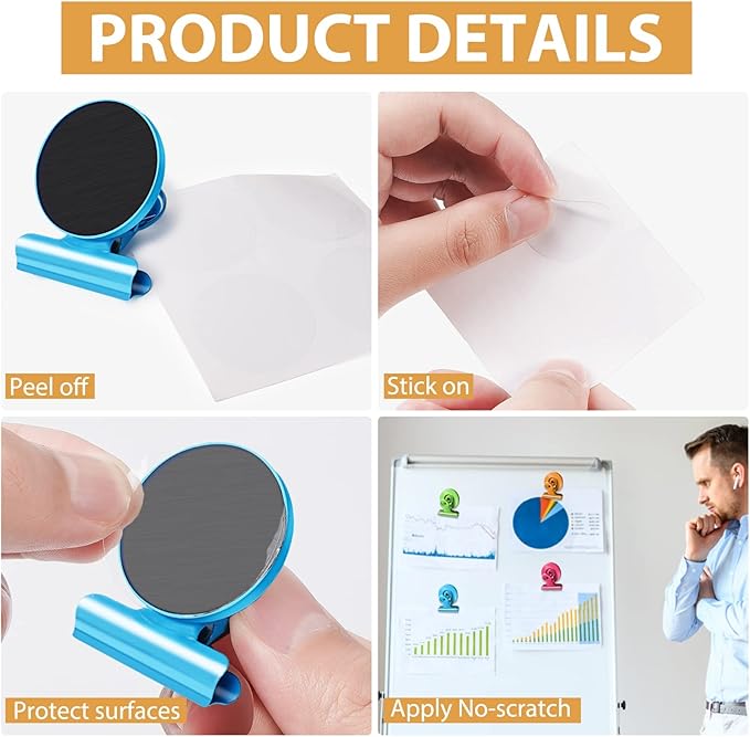 24 Pack Refrigerator Magnets - Heavy Duty Magnetic Clips for Fridge - Scratch Free - Perfect for Home, School, Office (Colorful)