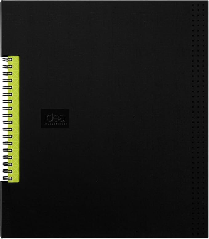 Oxford Idea Collective Business Notebook, 11 x 8.5, Double Wire, Case Bound, Black, 80 sheets (56895)