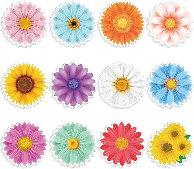 600Pcs Spring Flower Sticky Notes, Self-Adhesive Daisy Sticky Memo Notes Floral Notes Pads for Spring Home Office School Supplies