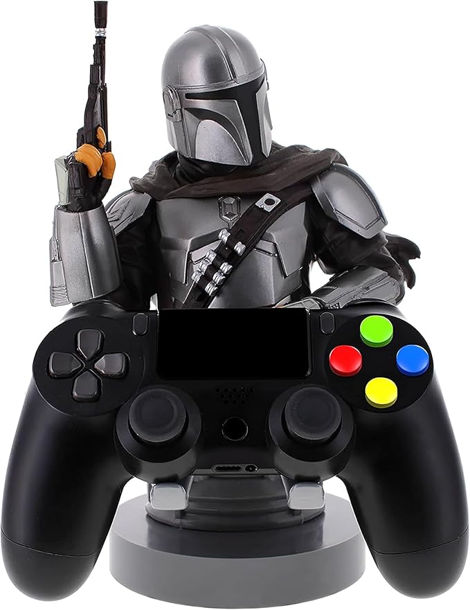 Exquisite Gaming: Star Wars: The Mandalarian - Original Mobile Phone & Gaming Controller Holder, Device Stand, Cable Guys, Licensed Figure