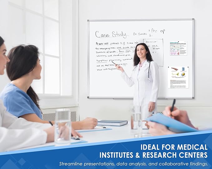 60" x 40" Dry Erase Board, Large White Board for Wall with Markers & Magnetic Pen Holder, for Home School Office Conference Room