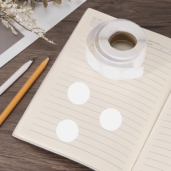 uxcell 500pcs White Round Stickers Roll 1 Inch Self-Adhesive Stickers Coding Label Removable for DIY Crafts Homework, Office, Shop, Home, Classroom Marking