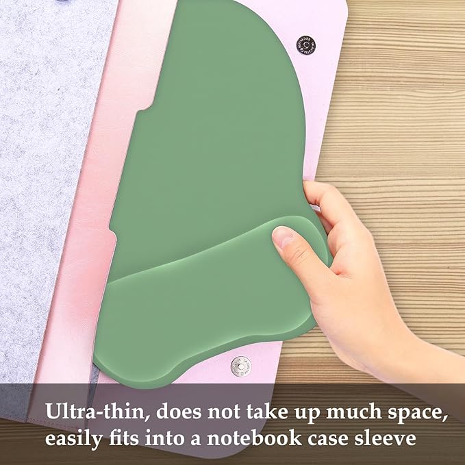 EooCoo Ergonomic Mouse Pad with Wrist Support, Mousepad with Memory Foam Wrist Rest and Non-Slip Base for Computer, Cafe, Home & Office, 9.64 x 8.26 in Office Desk Accessories