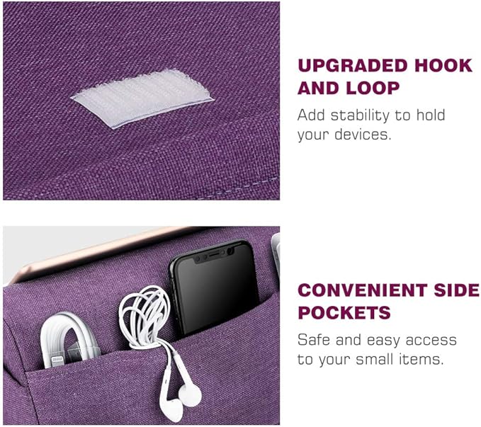 MoKo Tablet Pillow Stand, Soft Bed Pillow Holder, Fits up to 11" Pad, Fit with iPad 10.2"(8th Gen), New iPad Air 4 10.9"/ Air 3, iPad Pro 11/10.5/9.7, Mini 5 4, Galaxy Tab S6/ S7 11", Purple