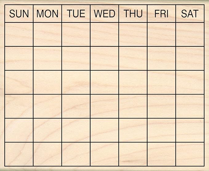Stamps by Impression Journal, Habit Tracker, Calendar Rubber Stamp 4.25" x 5.25" 6 Row ST 1610