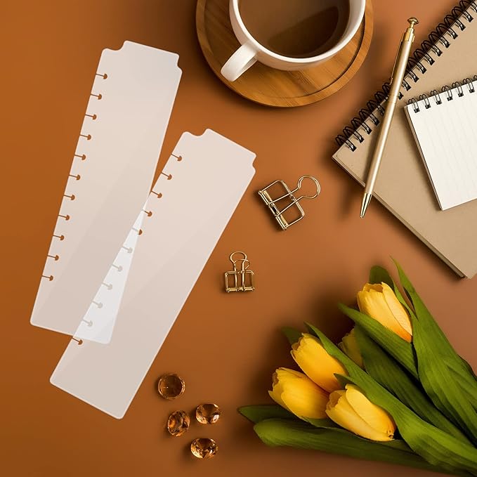 Affrolling12 Tab Discbound Dividers Classic 11 Discs Classic Planners 11 Inch Dashboard Semi-Transparent Blank Top Index Dividers Disc Bound Planner Supplies for Discbound Notebooks Office