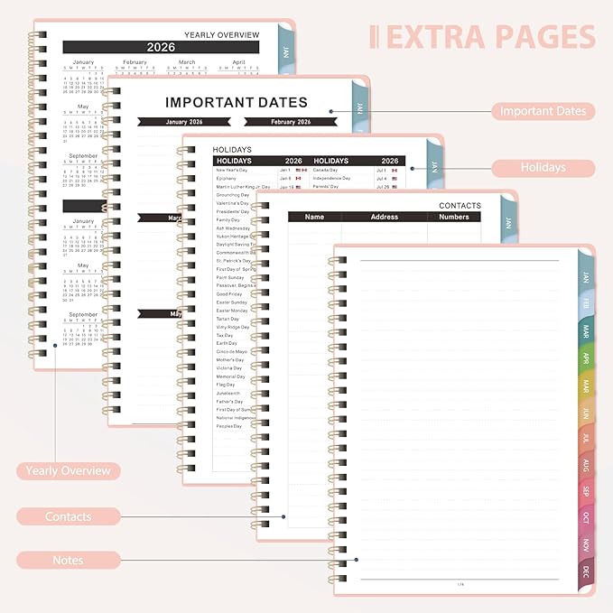 2026 Planner, 8.5" x 11" Weekly and Monthly Large Calendar Planner, Letter Size, Jan - Dec 2026, Hardcover Daily Agenda and Organizers for School Essentials & Office Supplies