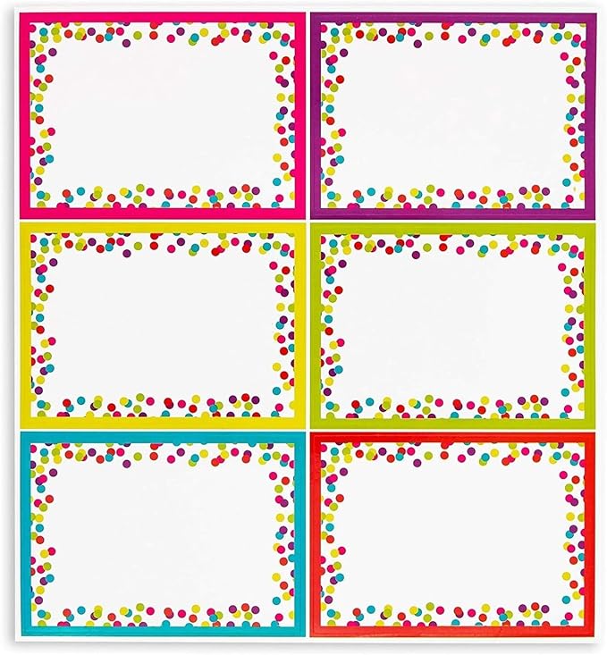 Bright Creations Name Tag Stickers for Classroom Supplies - 144 Labels, 3.5 x 2.5 in, Multicolor - Teacher Supplies & Student Name Tags for Desks & Labels for Classroom Bins