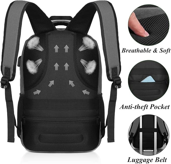 YAMTION Backpack for Men and Women,School Bookbag for Teenager,15.6 inch Computer Backpack with USB Charging port for Business Work College Travel Trip
