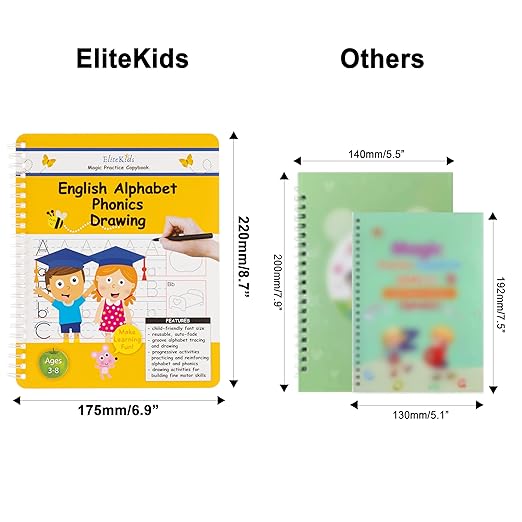 Magic Grooved Writing Practice for Kids, Preschool Learning Activities Tracing Books for Ages 3-5, 6-8, Reusable Grooved Handwriting Practice for kids 5-7,Gifts for 5 Year Old Boy and Girls(8.7×6.9in)