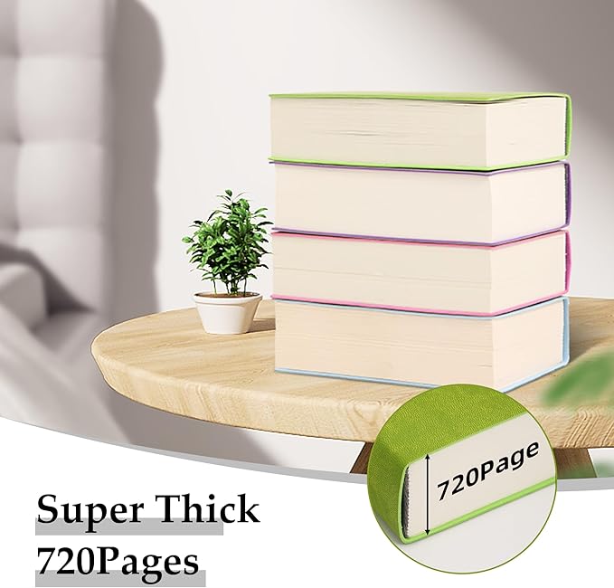Thick Blank Journal Notebook 720 Pages 3.9 × 5.5 No Lines Soft Leather Pocket Blank Notebook for Women Drawing Book Memo Writing Sketch Diary Notebook (Purple Blank Notebook)