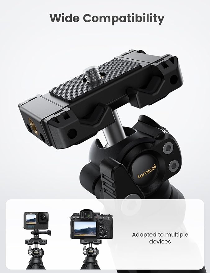 Lamicall Tripod for iPhone - 3 in 1 Flexible Phone Tripod with Wireless Remote - iPhone Stand for Video Recording Vlogging Selfie Valentines Day Gift Compatible with Phone GoPro, Digital Camera