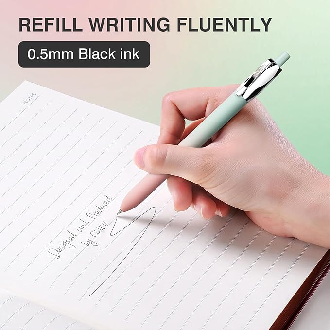 Ddaowanx Gel Pens,5Pcs Fine Point Smooth Writing Pens,0.5mm Quick Dry Black Ink for Journaling,Writing,Note Taking,Office&School Supplies,Aesthetic Desk Accessories Gifts for Women
