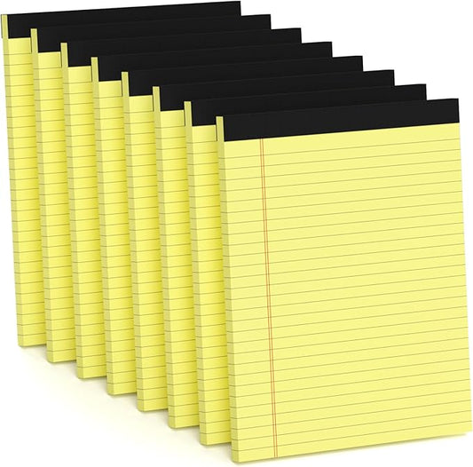 8 Pack Yellow Legal Pads 8.5 x 11 Wide Ruled Note Pads 8.5x11 Lined Paper Writing Pads Notepads 8.5 x 11 Notebook Paper for Work Legal Notepads Yellow Pads of Paper 30 Sheets per Legal Pad