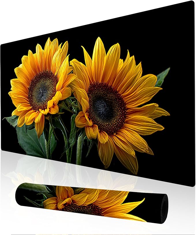 Nuxovilar Sunflower Large Mouse Pad Gaming Mouse Pad Polyester 11.8x31.4 Inches for Home, Studio, Office, Vibrant Decor for Flower Enthusiasts